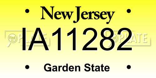 IA11282 New Jersey License Plate