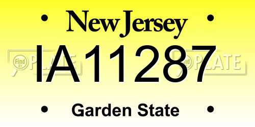IA11287 New Jersey License Plate