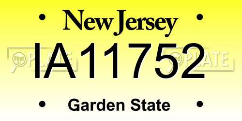 IA11752 New Jersey License Plate
