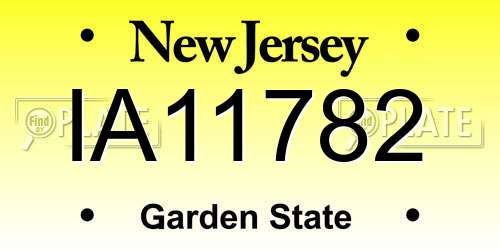 IA11782 New Jersey License Plate