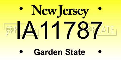 IA11787 New Jersey License Plate