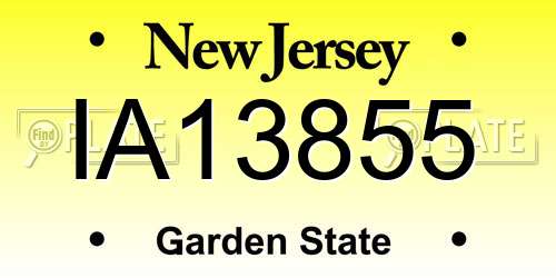 IA13855 New Jersey License Plate