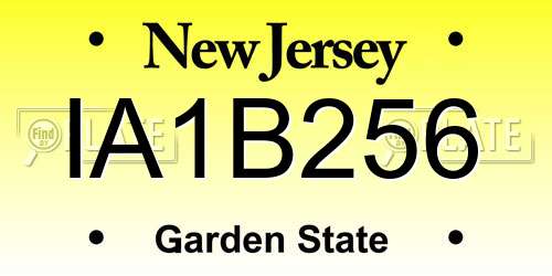 IA1B256 New Jersey License Plate