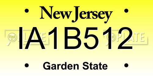 IA1B512 New Jersey License Plate