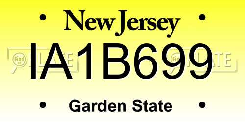 IA1B699 New Jersey License Plate