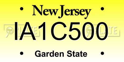 IA1C500 New Jersey License Plate