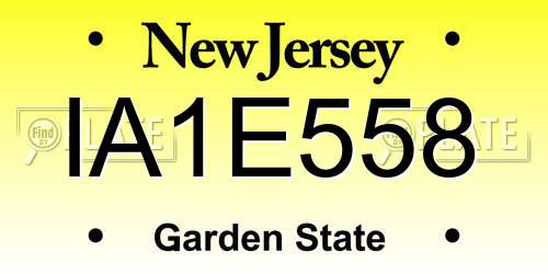 IA1E558 New Jersey License Plate
