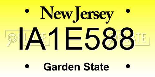 IA1E588 New Jersey License Plate