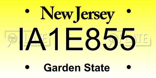 IA1E855 New Jersey License Plate