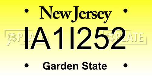 IA1I252 New Jersey License Plate