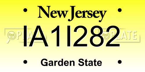 IA1I282 New Jersey License Plate