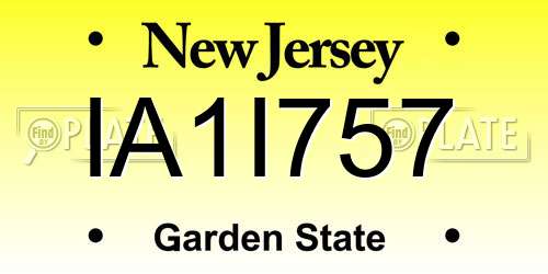 IA1I757 New Jersey License Plate
