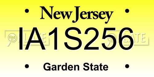 IA1S256 New Jersey License Plate