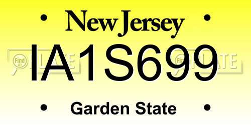 IA1S699 New Jersey License Plate