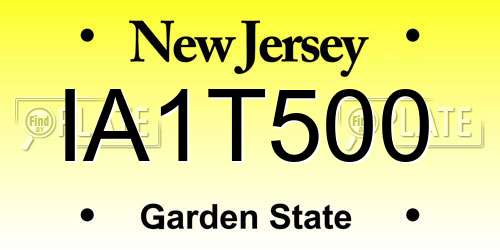 IA1T500 New Jersey License Plate