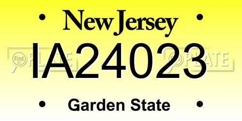 IA24023 New Jersey License Plate
