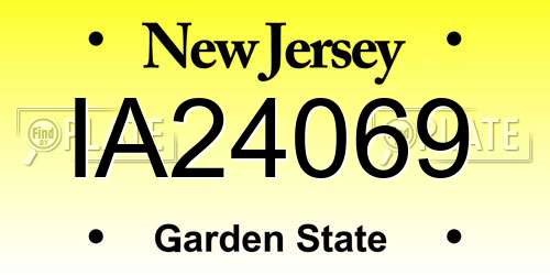 IA24069 New Jersey License Plate