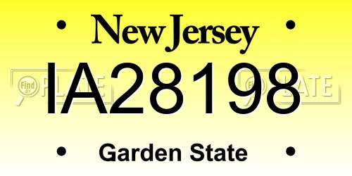 IA28198 New Jersey License Plate