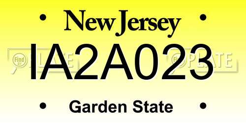 IA2A023 New Jersey License Plate