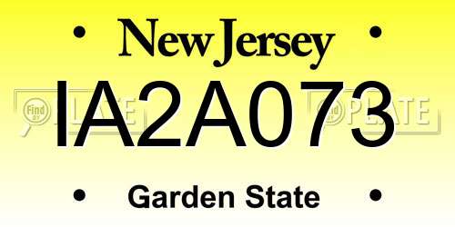 IA2A073 New Jersey License Plate
