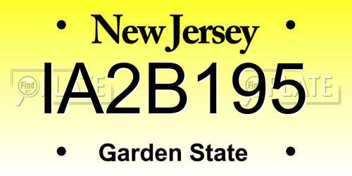 IA2B195 New Jersey License Plate