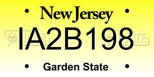 IA2B198 New Jersey License Plate