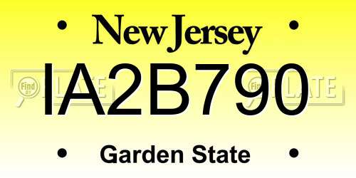 IA2B790 New Jersey License Plate