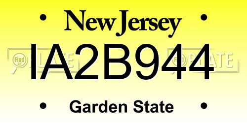 IA2B944 New Jersey License Plate