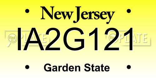 IA2G121 New Jersey License Plate