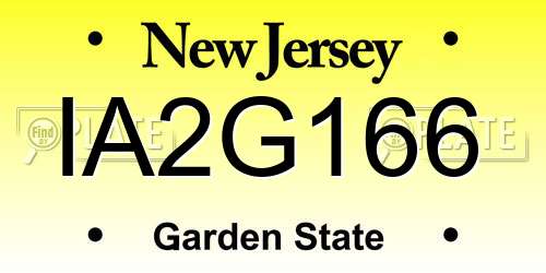 IA2G166 New Jersey License Plate