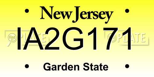 IA2G171 New Jersey License Plate