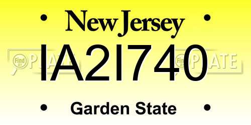 IA2I740 New Jersey License Plate