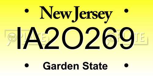 IA2O269 New Jersey License Plate