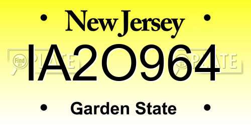 IA2O964 New Jersey License Plate