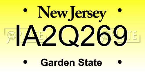 IA2Q269 New Jersey License Plate