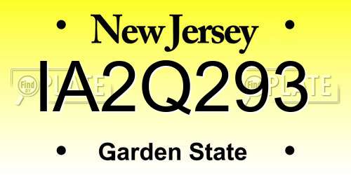 IA2Q293 New Jersey License Plate