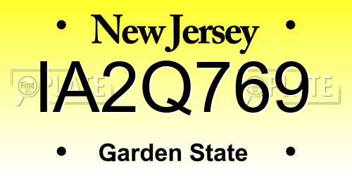 IA2Q769 New Jersey License Plate