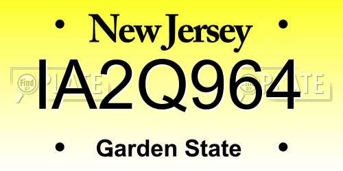 IA2Q964 New Jersey License Plate