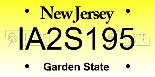 IA2S195 New Jersey License Plate