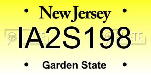 IA2S198 New Jersey License Plate