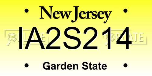 IA2S214 New Jersey License Plate
