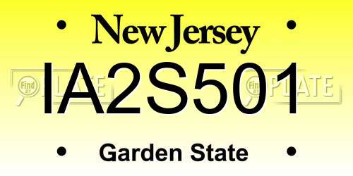 IA2S501 New Jersey License Plate