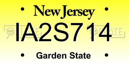 IA2S714 New Jersey License Plate