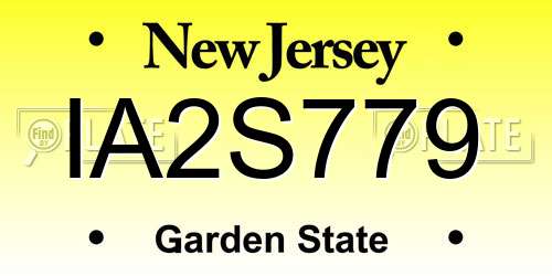 IA2S779 New Jersey License Plate