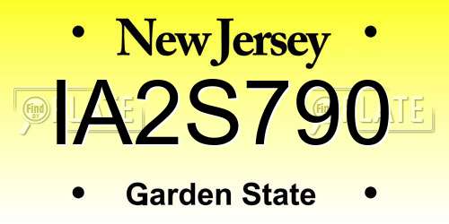 IA2S790 New Jersey License Plate