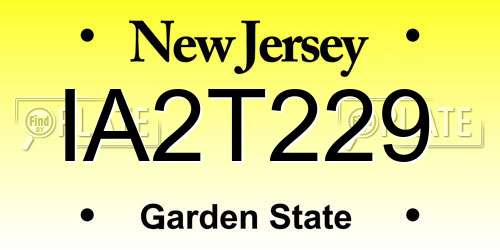 IA2T229 New Jersey License Plate
