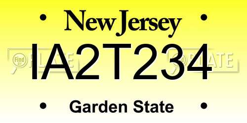 IA2T234 New Jersey License Plate