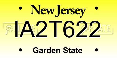 IA2T622 New Jersey License Plate
