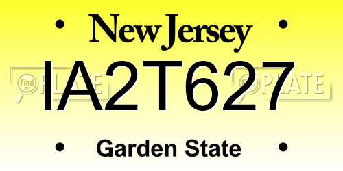 IA2T627 New Jersey License Plate