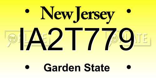 IA2T779 New Jersey License Plate
